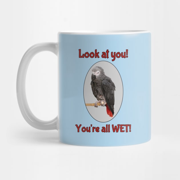African Grey Parrot on Perch by Einstein Parrot